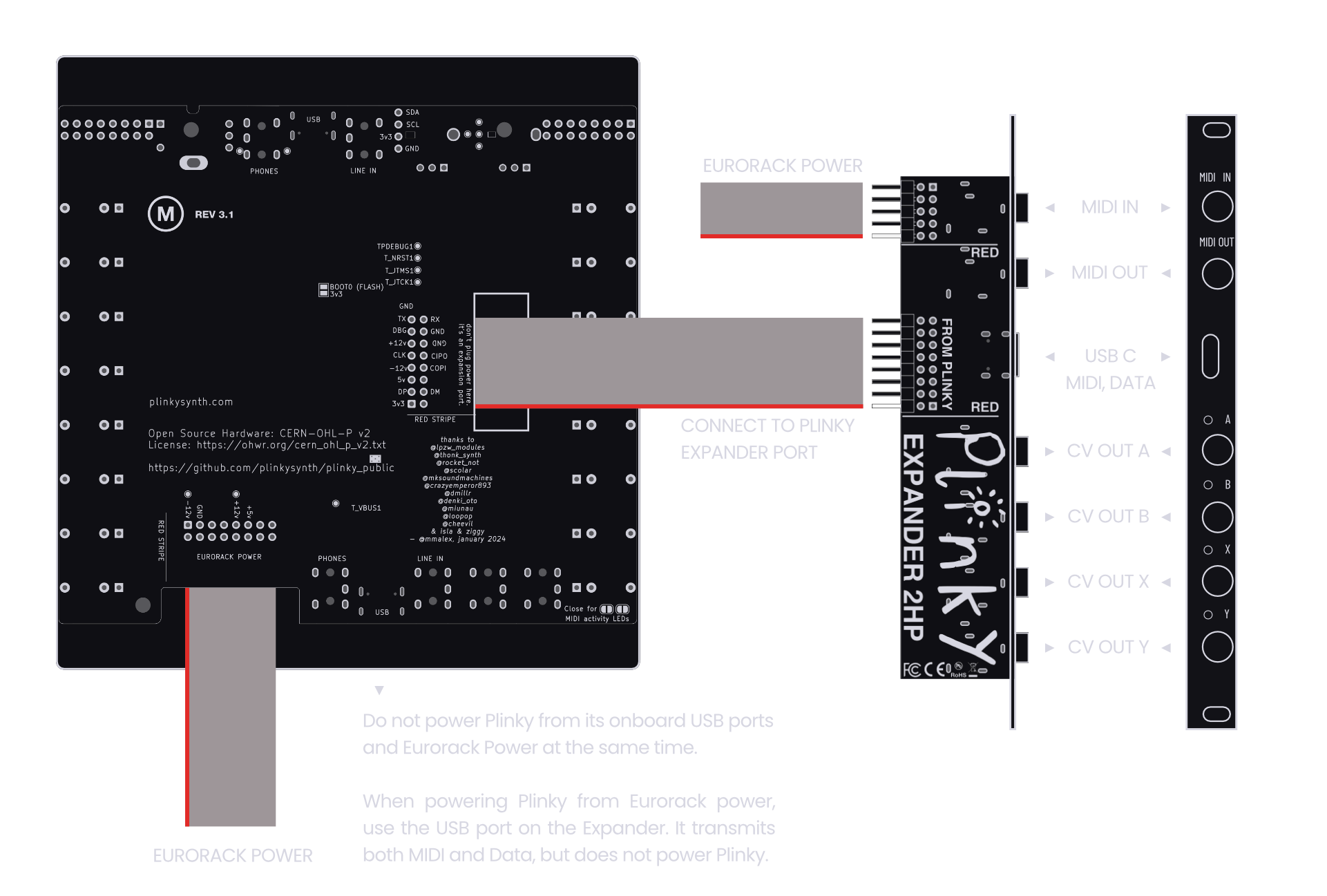 Plinky Expander 2HP - Technical drawing